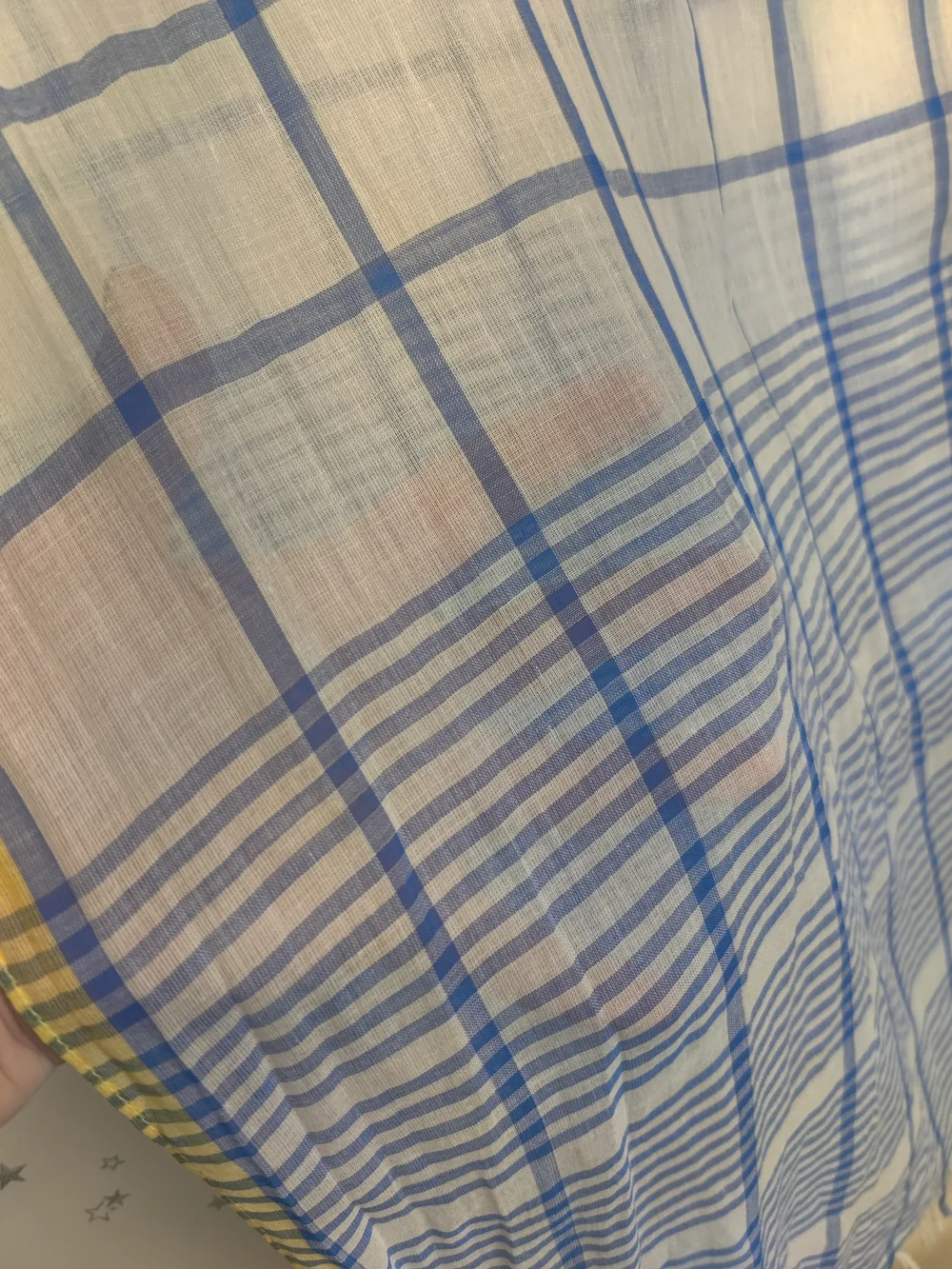 Naturally Knotty Oversized Rayon Scarf Wrap White Blue Sheer Lightweight 32x86